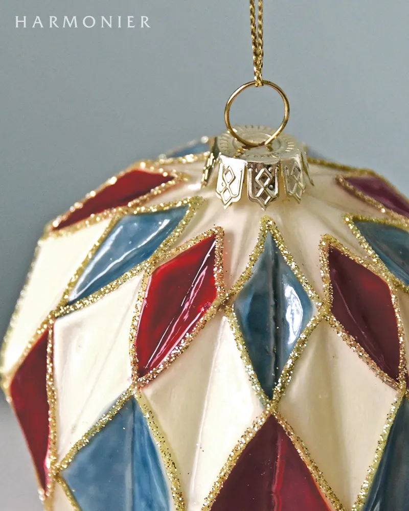 グラスダイヤオーナメント/マルチ2コセット8cm｜クリスマス雑貨の通販