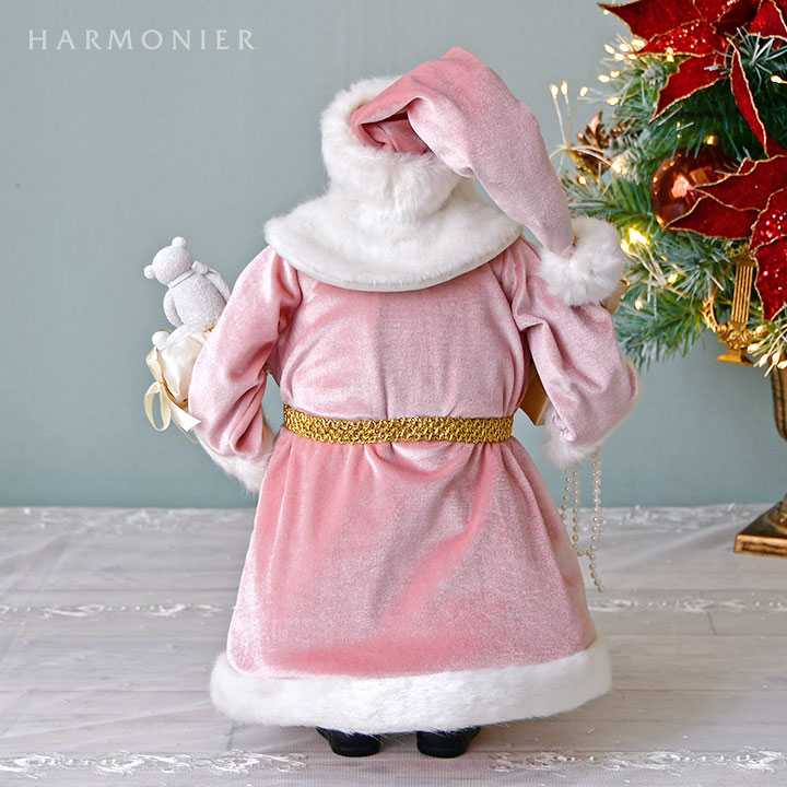 サンタクロースフィギュアピンク/テディベア45cm｜クリスマス雑貨の通販 ハルモニア web store（旧マテリ）