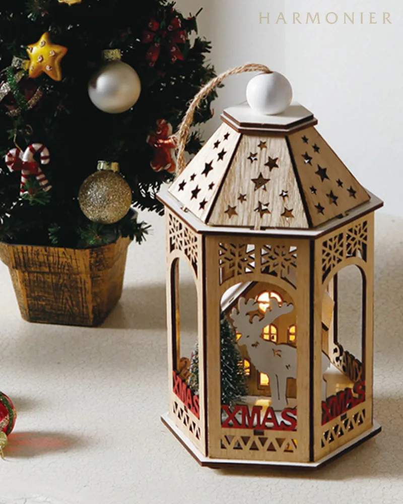 シルエットLEDウッドランタン｜クリスマス雑貨の通販 ハルモニア web