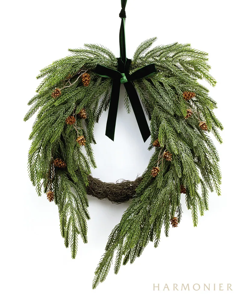 リボンスワッグリース50cm｜クリスマス雑貨の通販 | ハルモニア