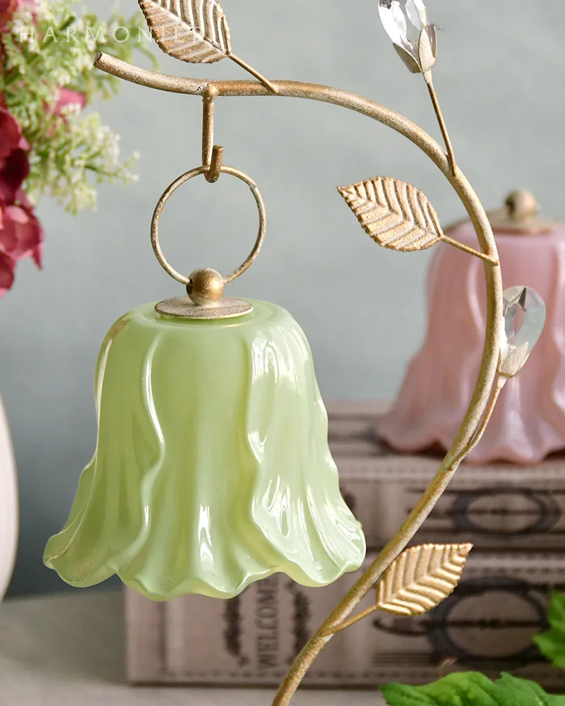 チューリップ型ガラススタンドランプ キャンドルホルダー フラワー