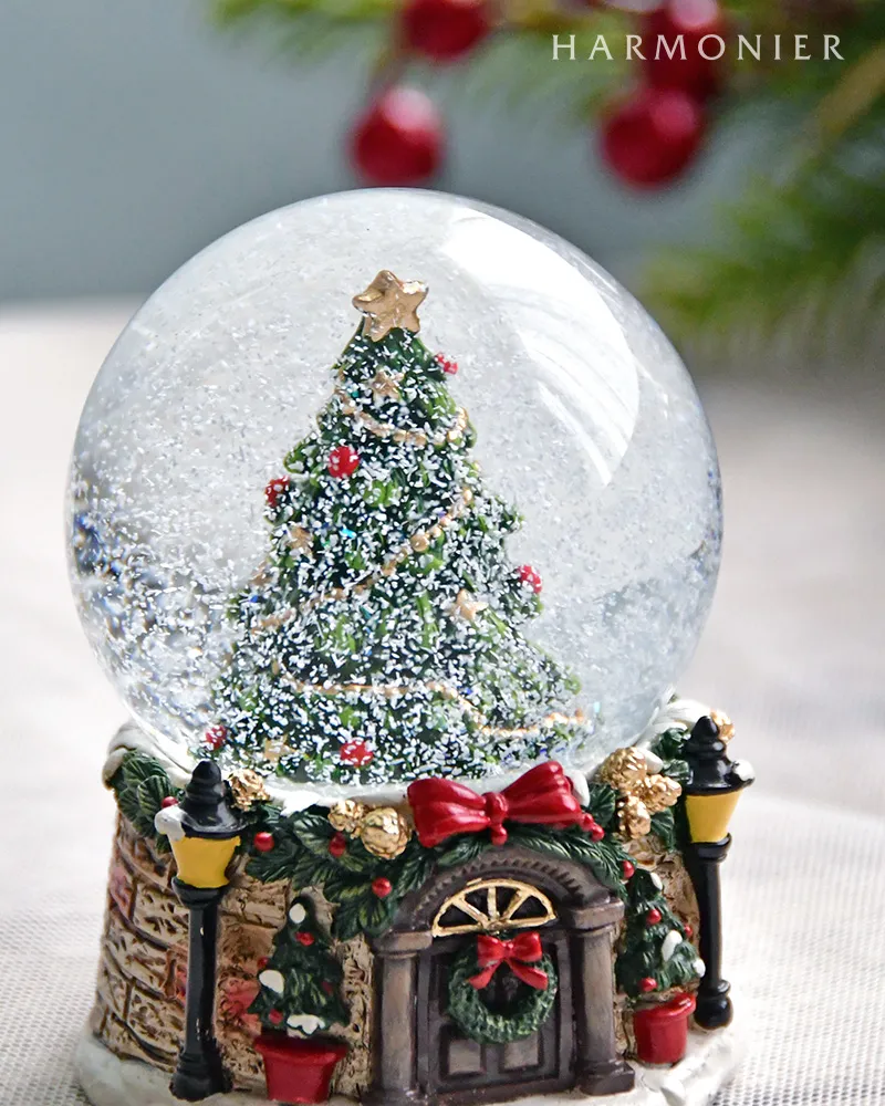 ハルモニア ツリーインドームライト リキッドLEDスノードーム/クリスマスツリー※電池・USB仕様