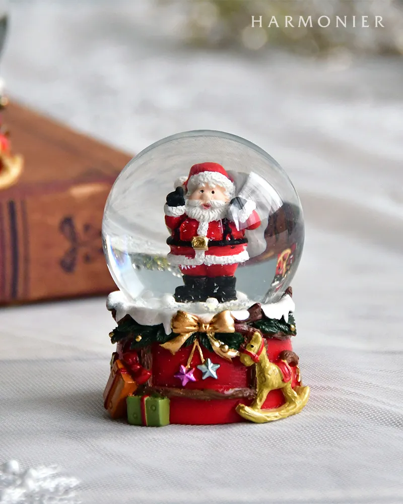 ミニスノードーム/サンタウィズバッグ（グレーバッグ/ブラウンバッグ