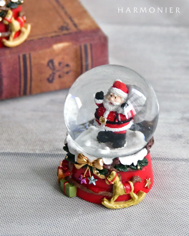 ミニスノードーム/サンタウィズバッグ（グレーバッグ/ブラウンバッグ