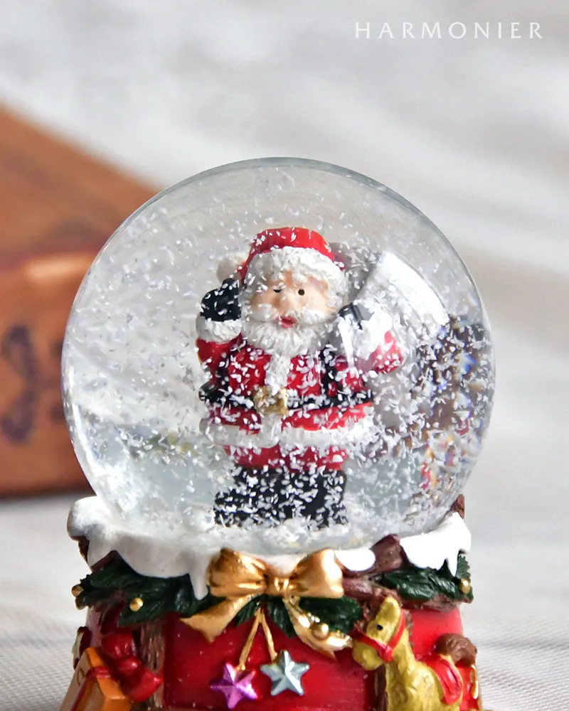 ミニスノードーム/サンタウィズバッグ（グレーバッグ/ブラウンバッグ