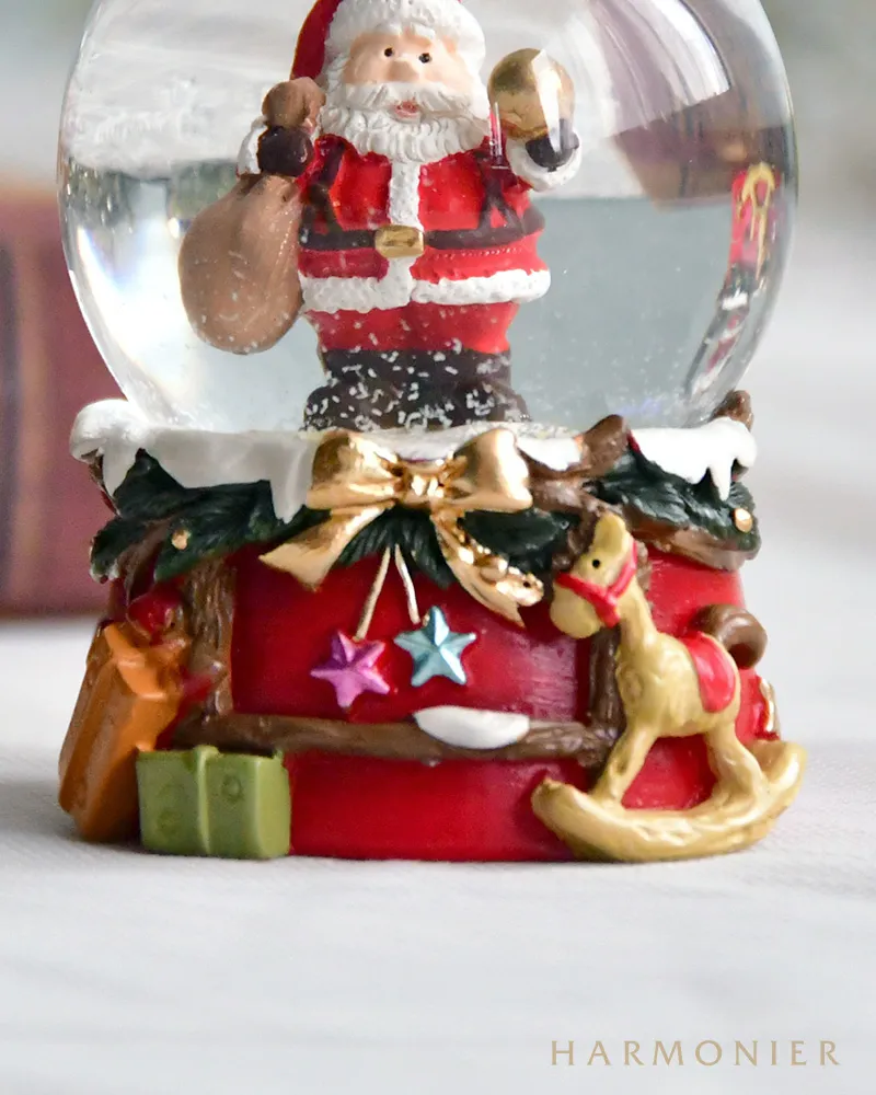 ミニスノードーム/サンタウィズバッグ（グレーバッグ/ブラウンバッグ