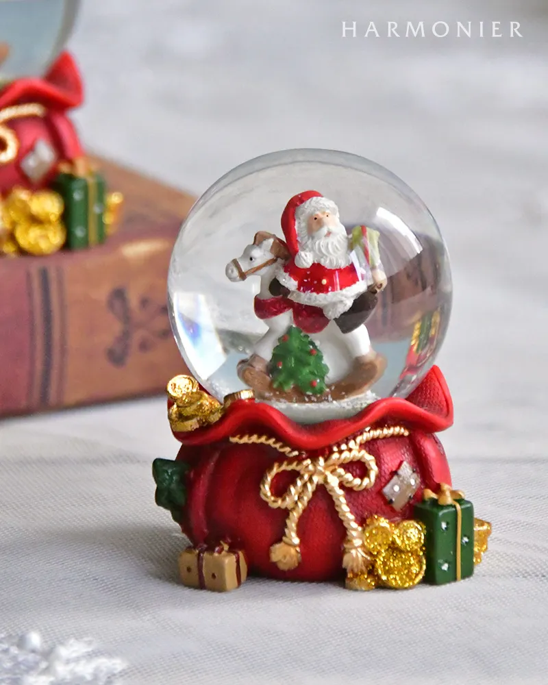ミニスノードーム/サンタオンホース（ツリー/ボール）｜クリスマス雑貨