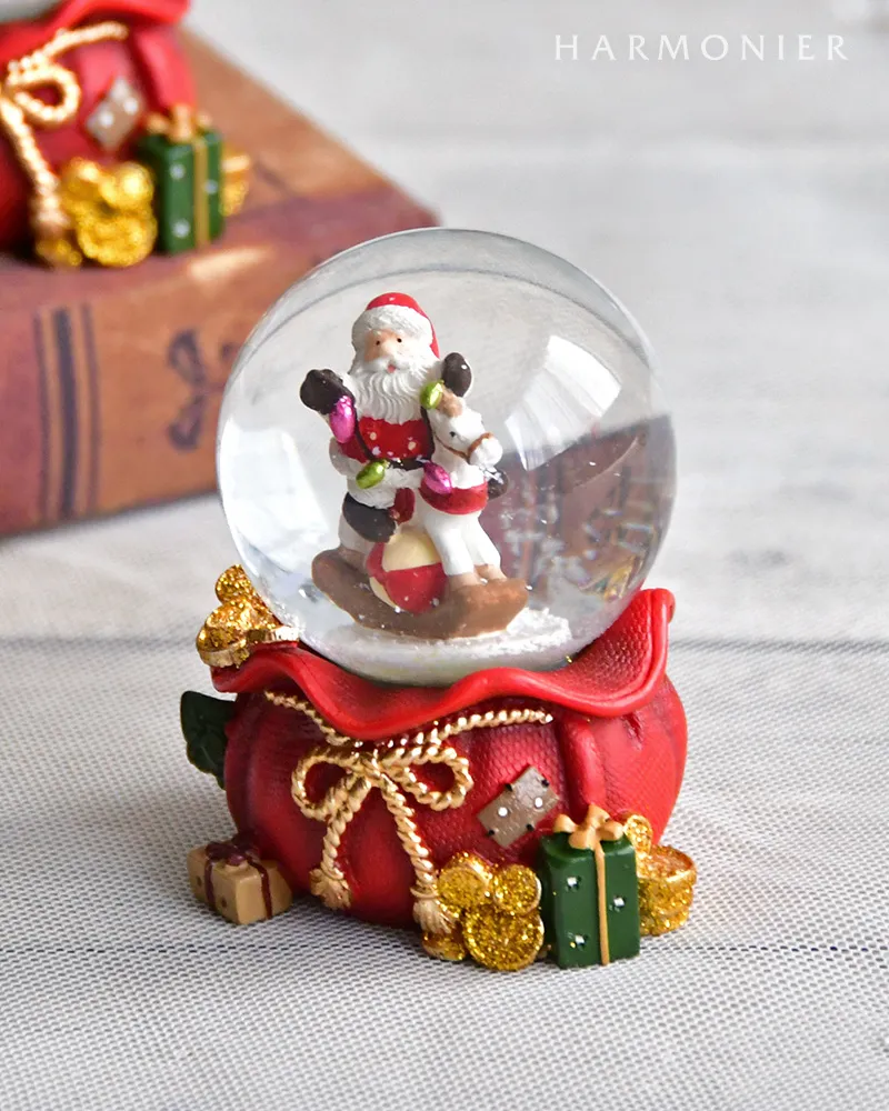 ミニスノードーム/サンタオンホース（ツリー/ボール）｜クリスマス雑貨