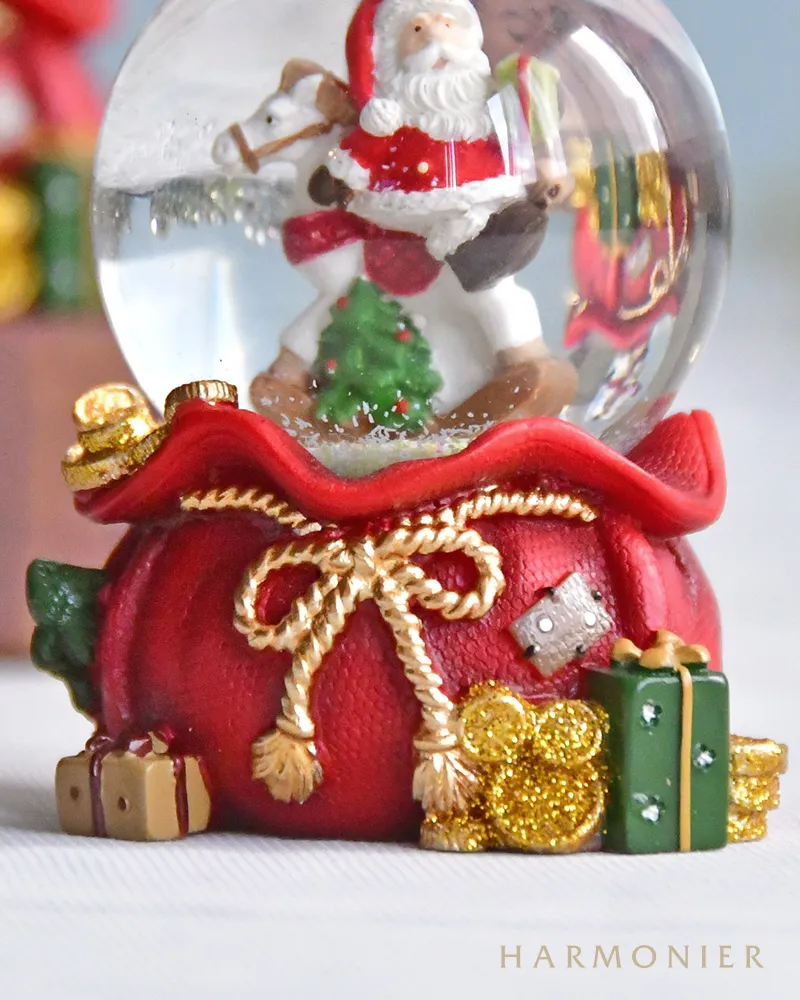 マニー　クリスマス飾り ミニスノードーム/サンタオンホース（ツリー/ボール）｜クリスマス雑貨