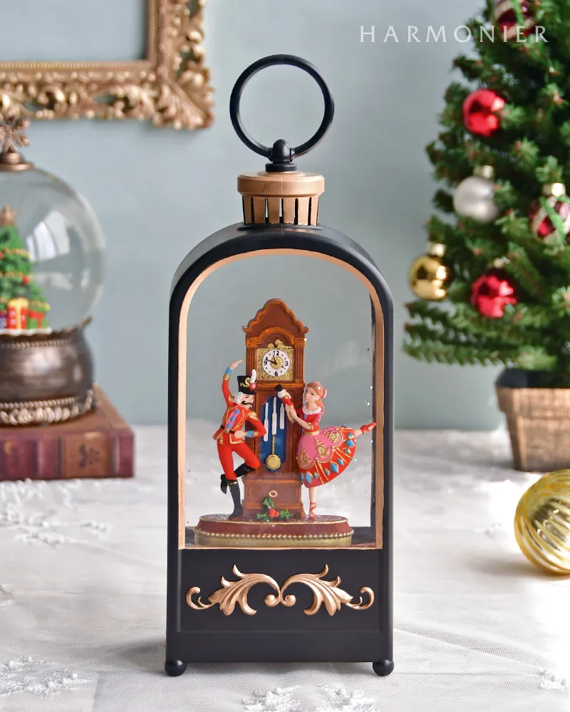 リキッドLEDブラックランタンナッツクラッカー｜クリスマス雑貨の通販