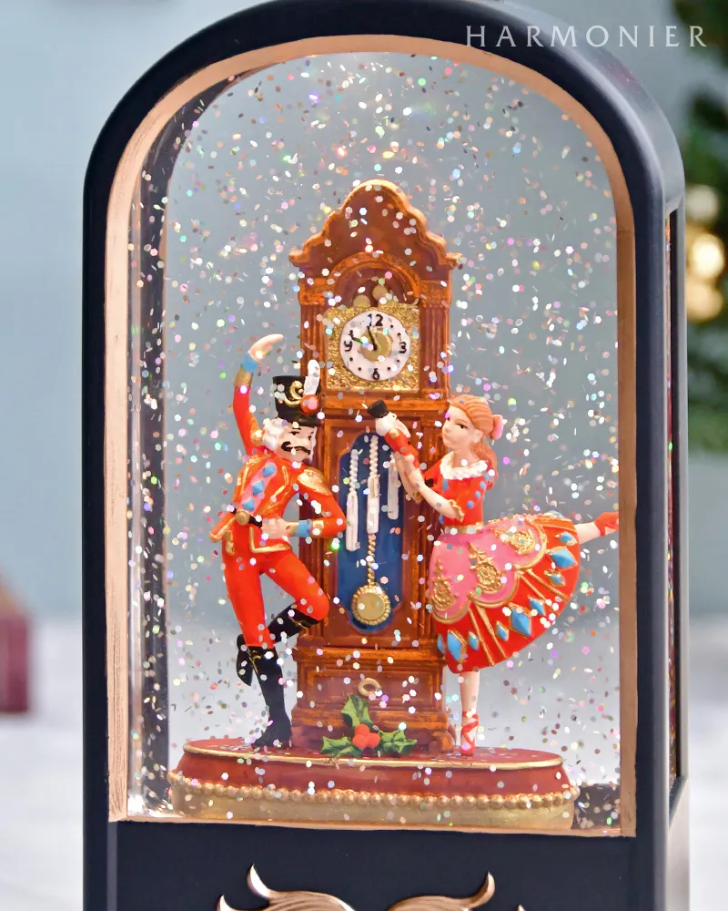【レア】リキッドLEDナッツクラッカーシアターレッド スノードーム　オルゴール リキッドLEDナッツクラッカーシアターホワイト｜クリスマス雑貨