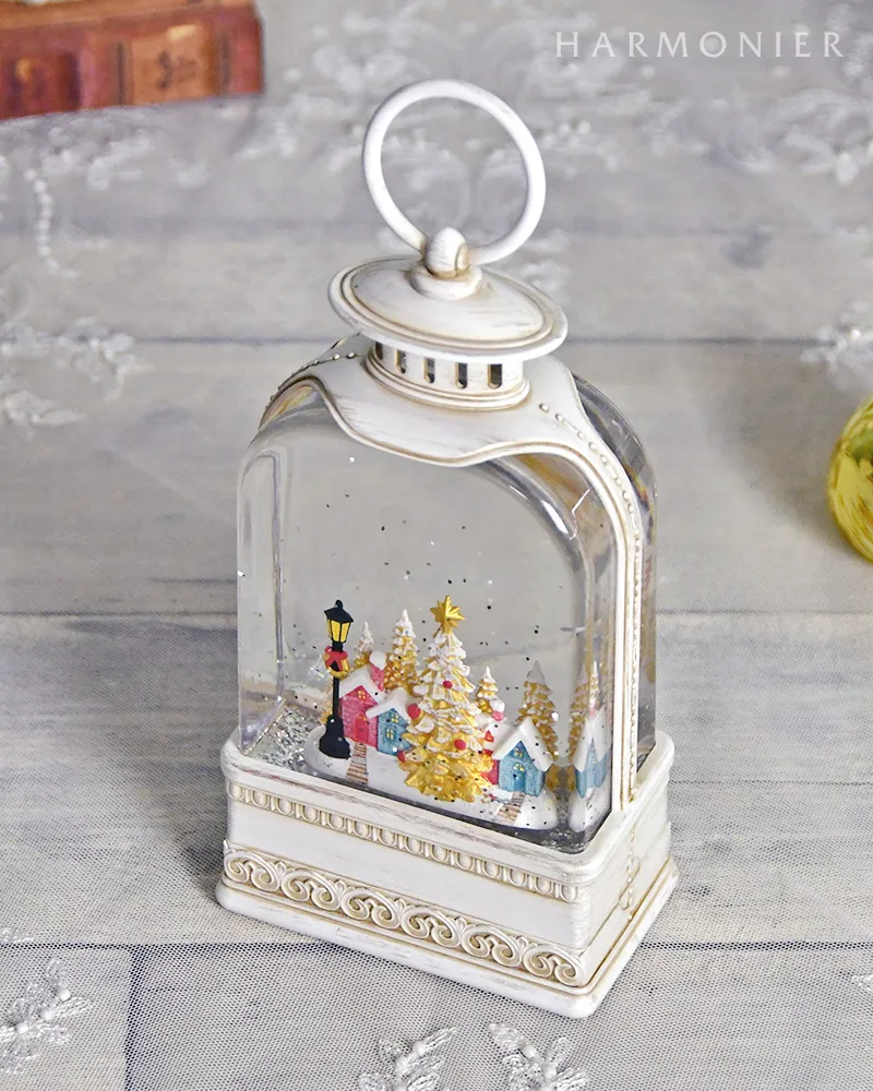 新品 HARMONIER ハルモニア リキッドランタン ビレッジ スノードーム リキッドLEDオルゴールランタン/ヴィレッジ｜クリスマス雑貨の