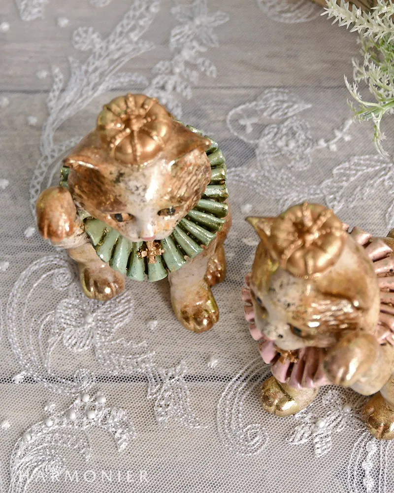 バロックウェルカム＆ラッキーキャット（ピンク/グリーン