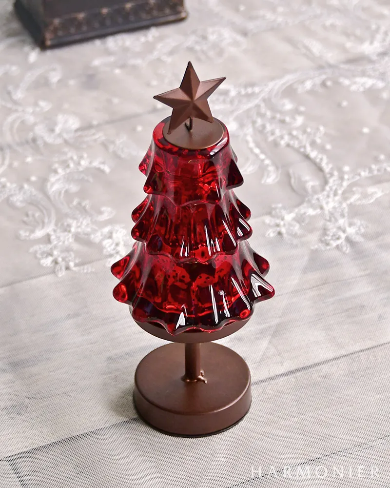 ガラスツリーLEDランプ/レッド｜クリスマス雑貨の通販 ハルモニア web