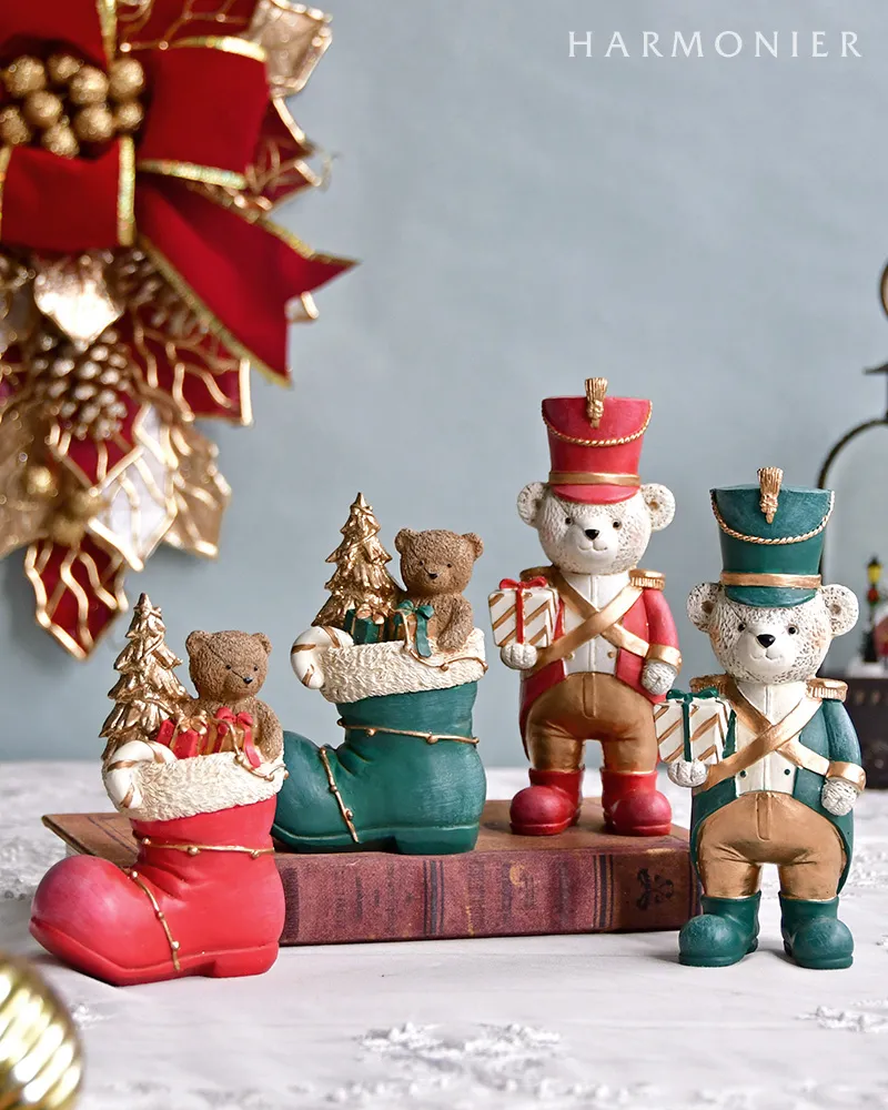 ソルジャーベアフィギュア/トラッド（レッド/グリーン）｜クリスマス