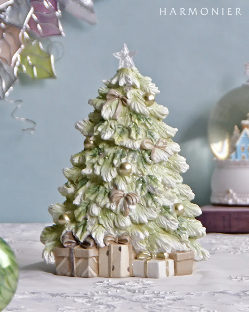LEDクリームグリーンツリーオブジェ｜クリスマス雑貨の通販 ハルモニア