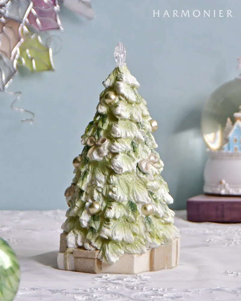 LEDクリームグリーンツリーオブジェ｜クリスマス雑貨の通販 ハルモニア