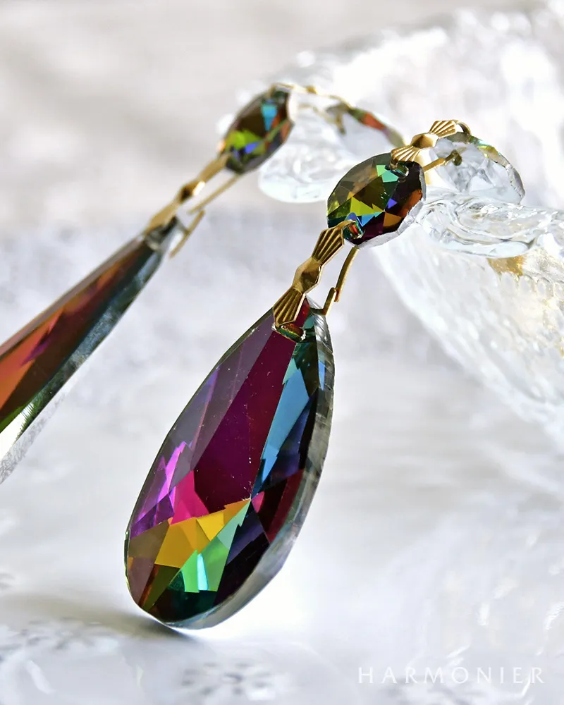 ガラスドロップオーナメント/ピーコック2コセット｜クリスマス雑貨の