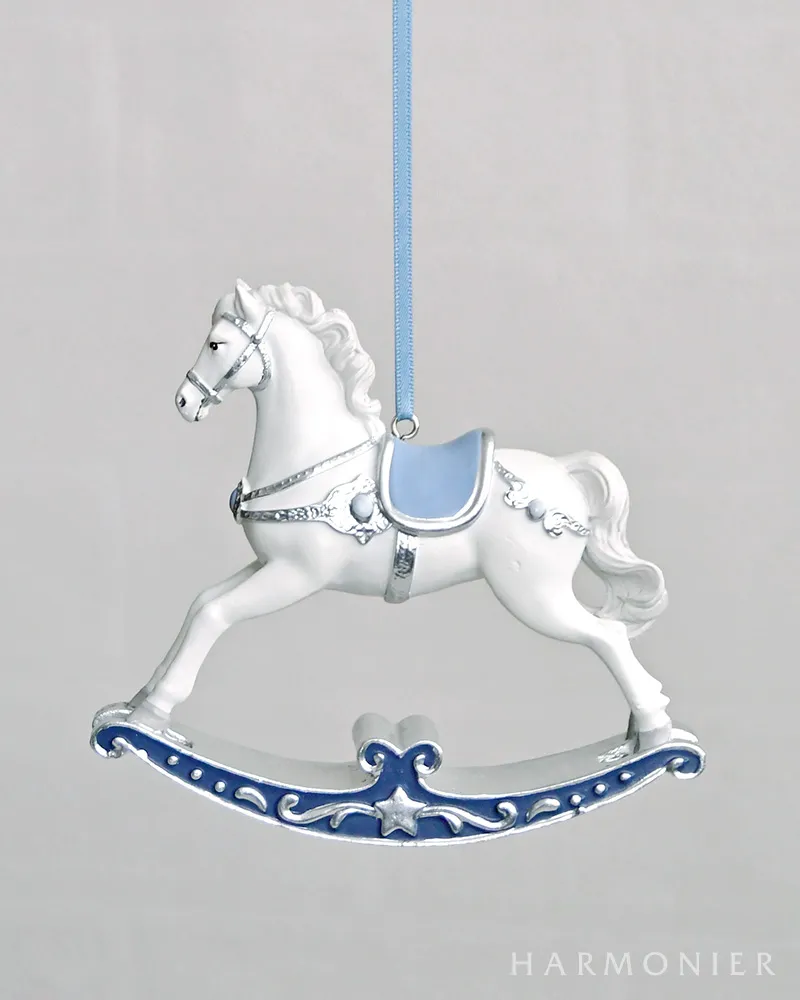 ウインターブルーロッキングホースオーナメント｜クリスマス雑貨の通販