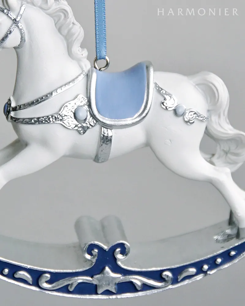 ウインターブルーロッキングホースオーナメント｜クリスマス雑貨の通販