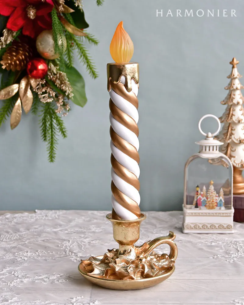 ハルモニア LEDキャンドルオブジェ/ストライプ37cm（R）