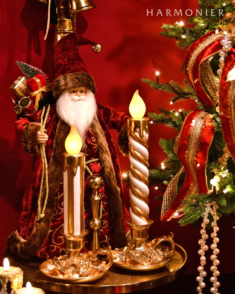 ハルモニア　LEDキャンドルオブジェ/ストライプ37cm（R） LEDキャンドルオブジェ/ストライプ｜クリスマス雑貨の通販 ハルモニア