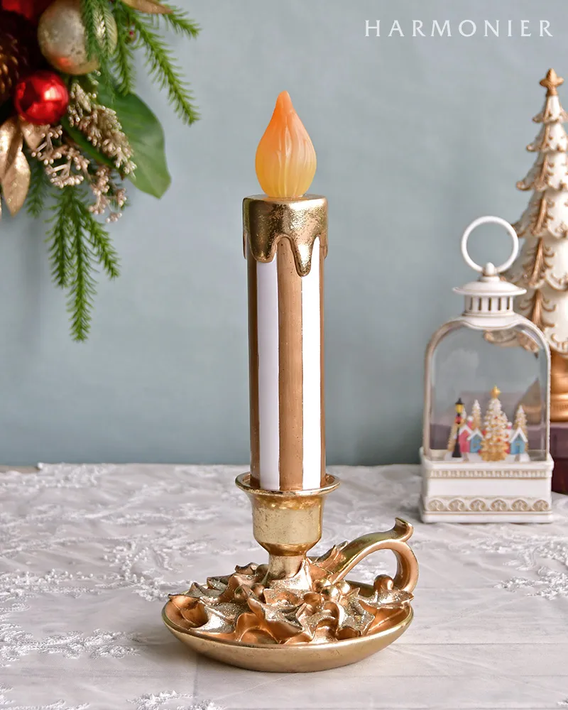 ハルモニア　LEDキャンドルオブジェ/ストライプ37cm（R） LEDキャンドルオブジェ/ストライプ｜クリスマス雑貨の通販 ハルモニア