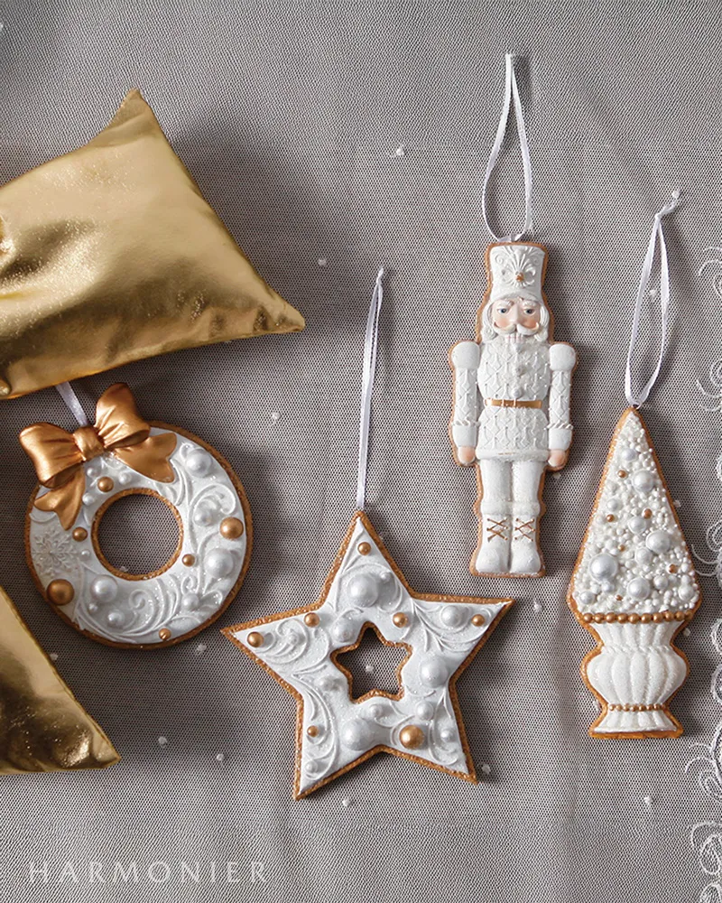 ジンジャーブレッドオーナメント/スター＆リース2コセット｜クリスマス