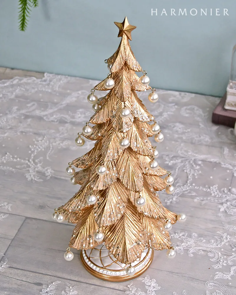パールダングルゴールドツリーオブジェ45cm｜クリスマス雑貨の通販