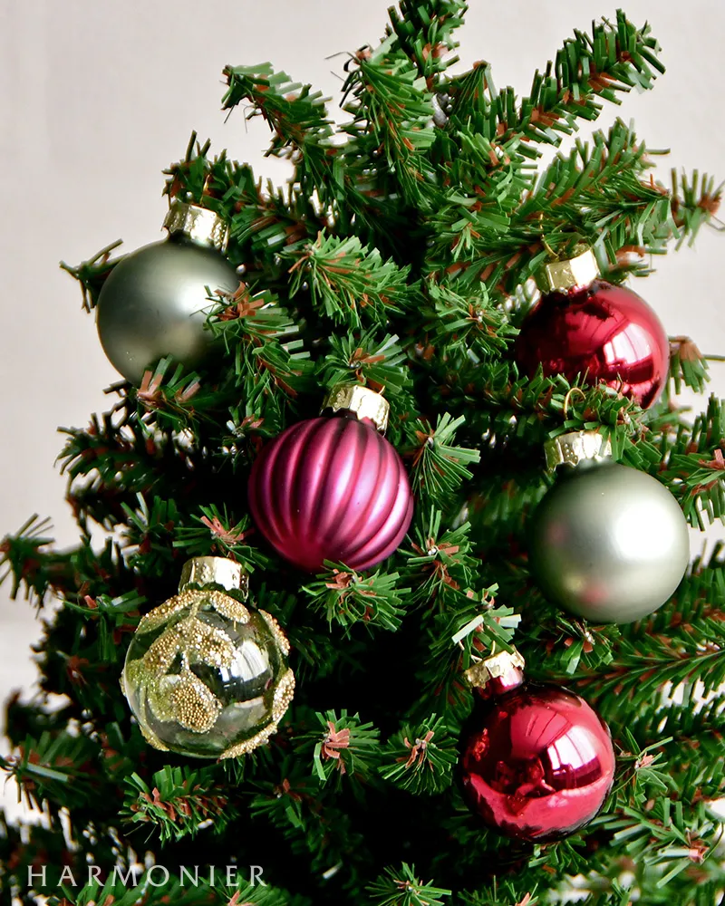 ミニグラスボールセット/ミントミックス3cm11コ入り｜クリスマス雑貨の