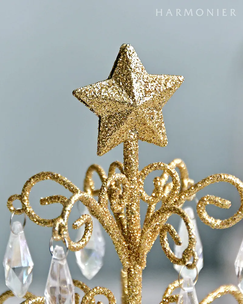 ワイヤーツリーオブジェ/ゴールド24cm｜クリスマス雑貨の通販