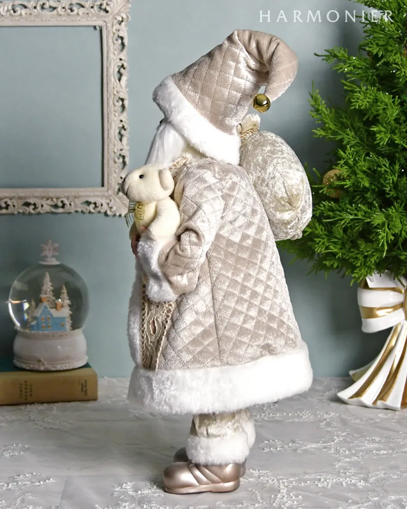 サンタクロースフィギュア/クリームベアー50cm｜クリスマス雑貨の通販