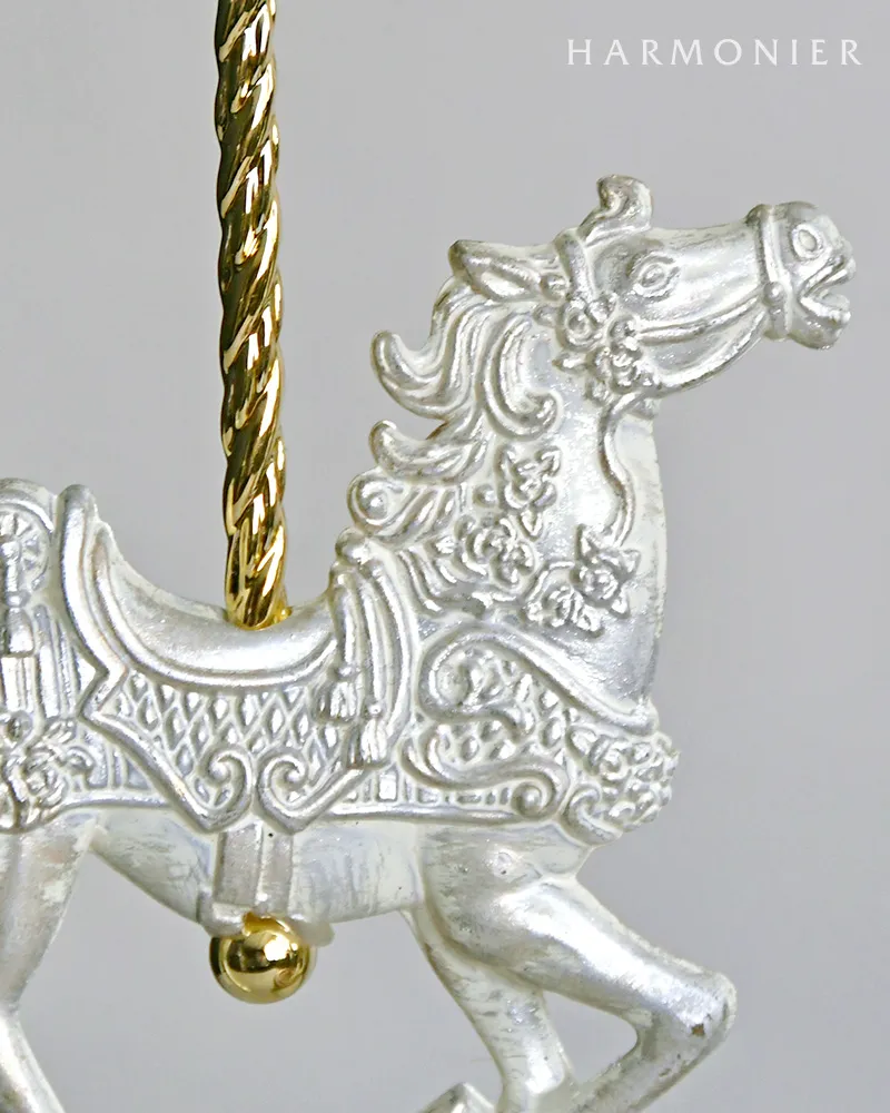 アンティークホワイトホースオーナメント2コセット｜クリスマス雑貨の