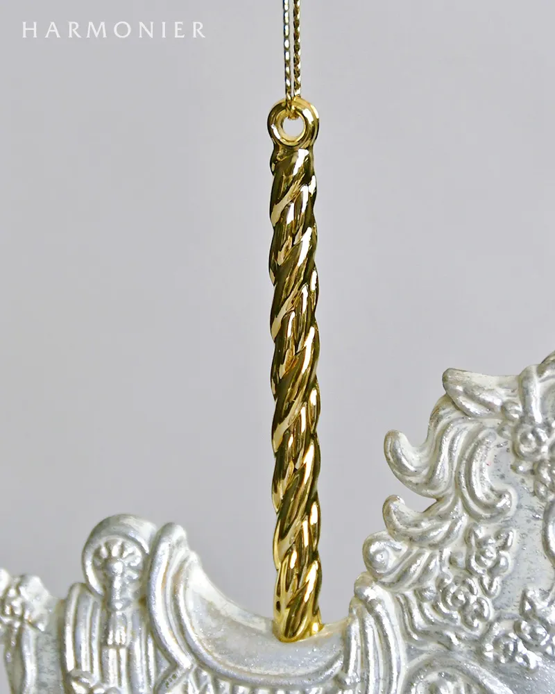 アンティークホワイトホースオーナメント2コセット｜クリスマス雑貨の