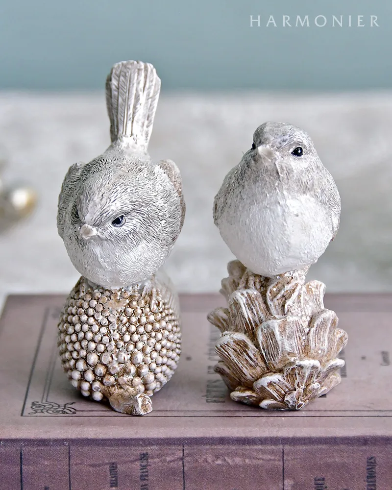 フォレストバードオブジェ（ドングリ/松ぼっくり）｜クリスマス雑貨の