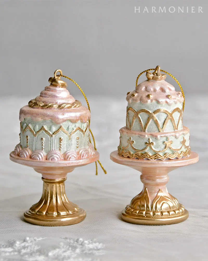 ケーキスタンドオーナメント/パステル（1段/2段）｜クリスマス雑貨の