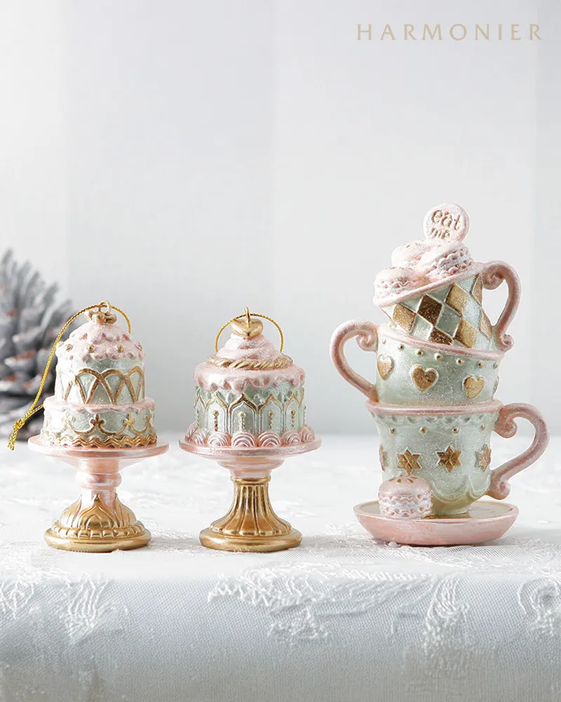 ケーキスタンドオーナメント/パステル（1段/2段）｜クリスマス雑貨の