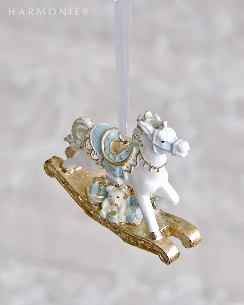 パステルミニロッキングホースオーナメント（ブルー/ピンク