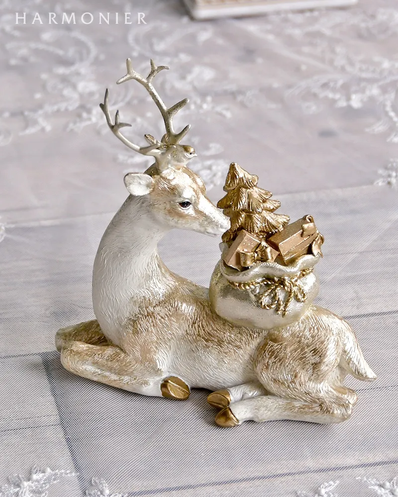ホワイトゴールド トナカイ オブジェ ホワイトエレガントトナカイオブジェ｜クリスマス雑貨の通販