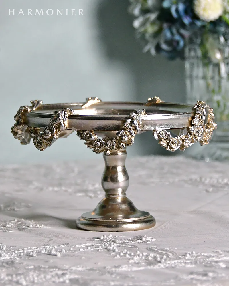 フラワーガーランドミラートレイ/シャンパン｜クリスマス雑貨の通販