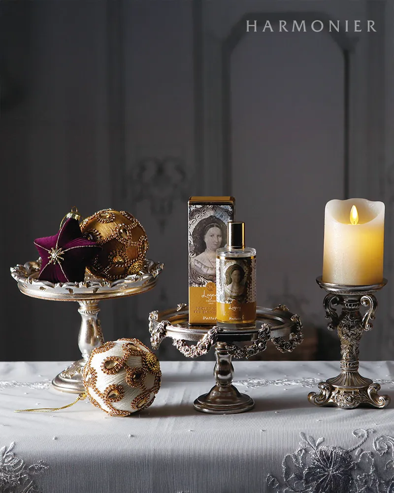 フラワーガーランドミラートレイ/シャンパン｜クリスマス雑貨の通販