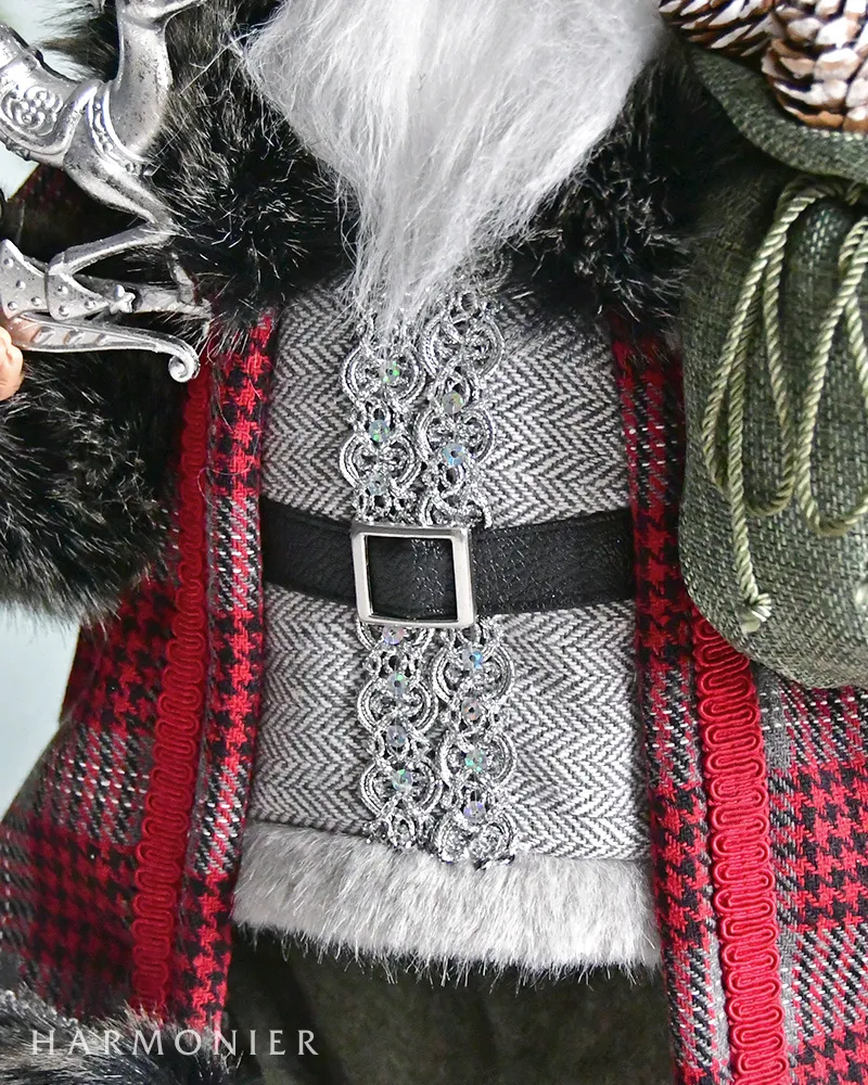 サンタクロースフィギュア/フォレストチェック50cm｜クリスマス雑貨の