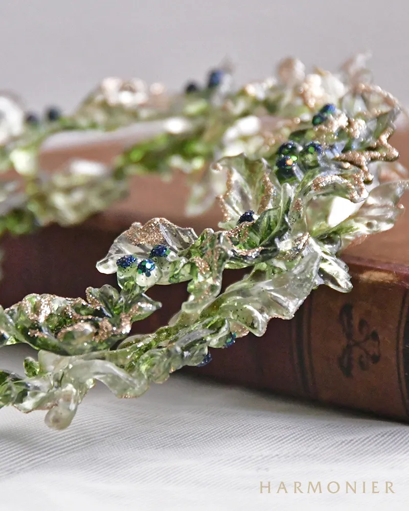 クリアーグリーンリーフミニリースオーナメント/グリーン｜クリスマス