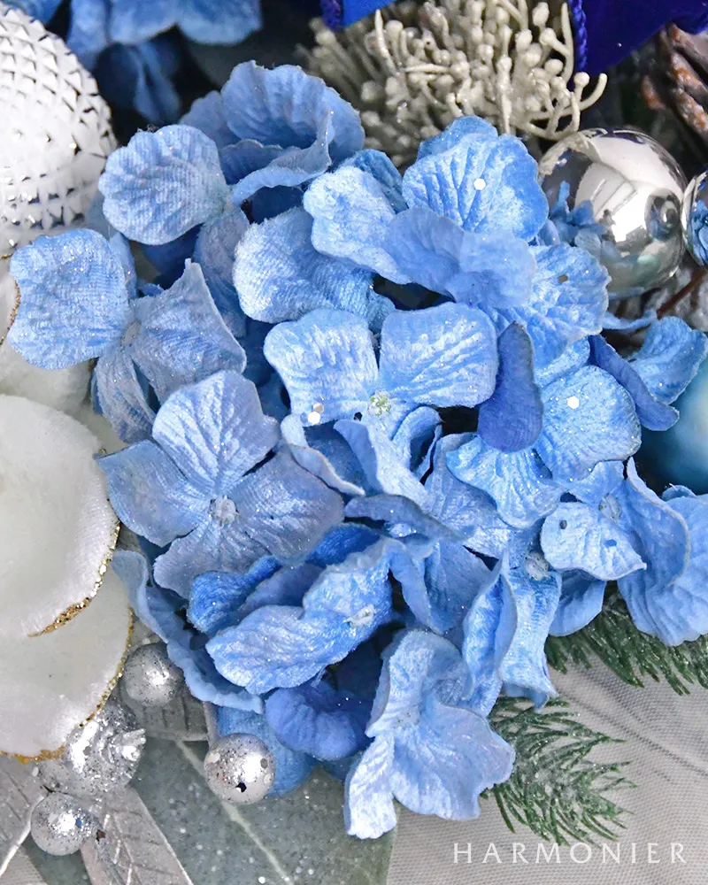 ウインターブルークリスマスリース40cm｜クリスマス雑貨の通販