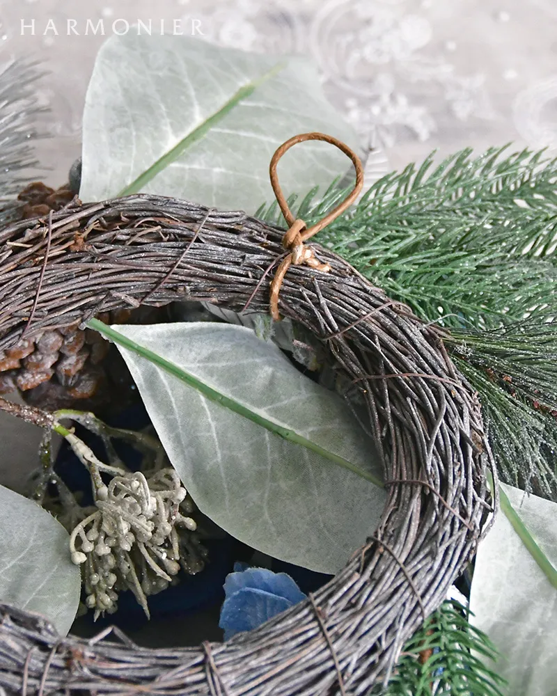 ウインターブルークリスマスリース40cm｜クリスマス雑貨の通販