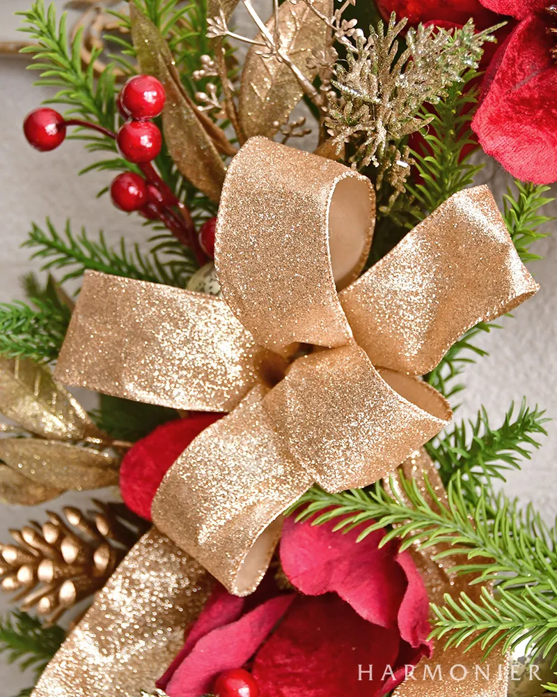 レッドマグノリアクリスマスリース50cm｜クリスマス雑貨の通販