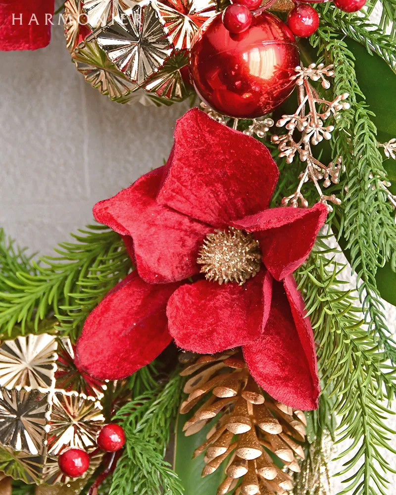 専用　クリスマス　スワッグ　レッド　2点 レッドマグノリアクリスマススワッグ60cm｜クリスマス雑貨の通販