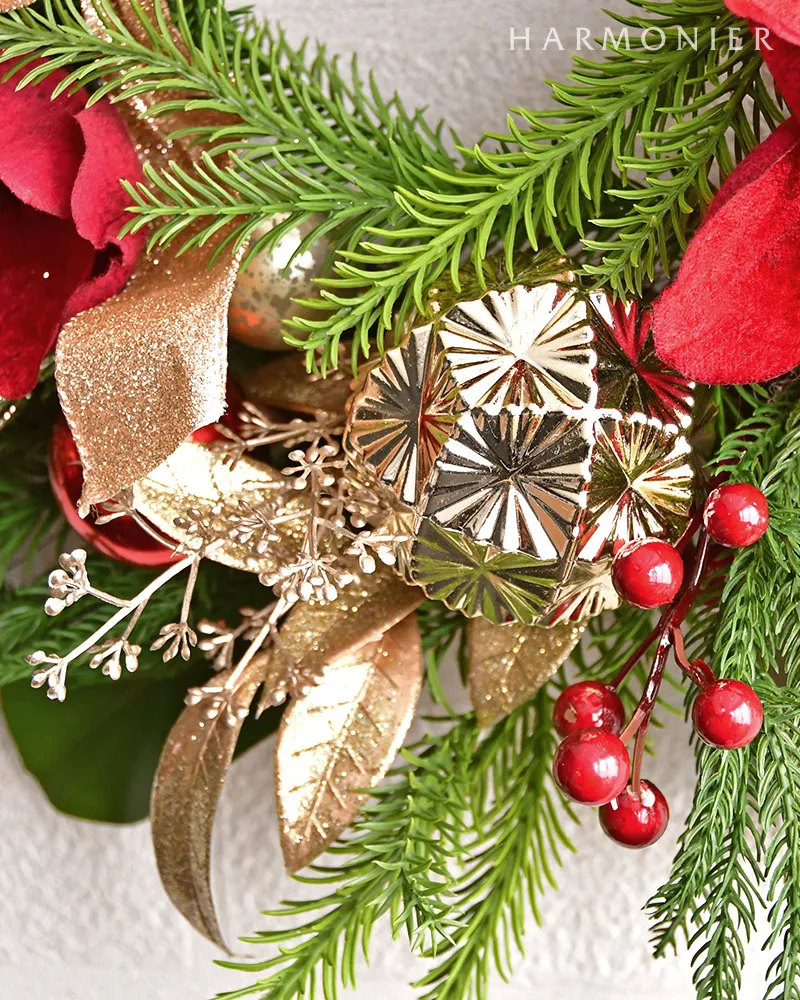 ムニュムニュ クリスマス リース 大きめ ５０ｃｍ シャビー 豪華 ムニュムニュ クリスマス リース 大きめ 50cm シャビー 豪華