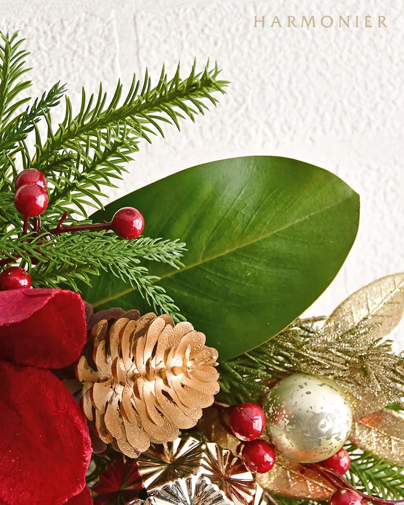 レッドマグノリアクリスマスリース50cm｜クリスマス雑貨の通販