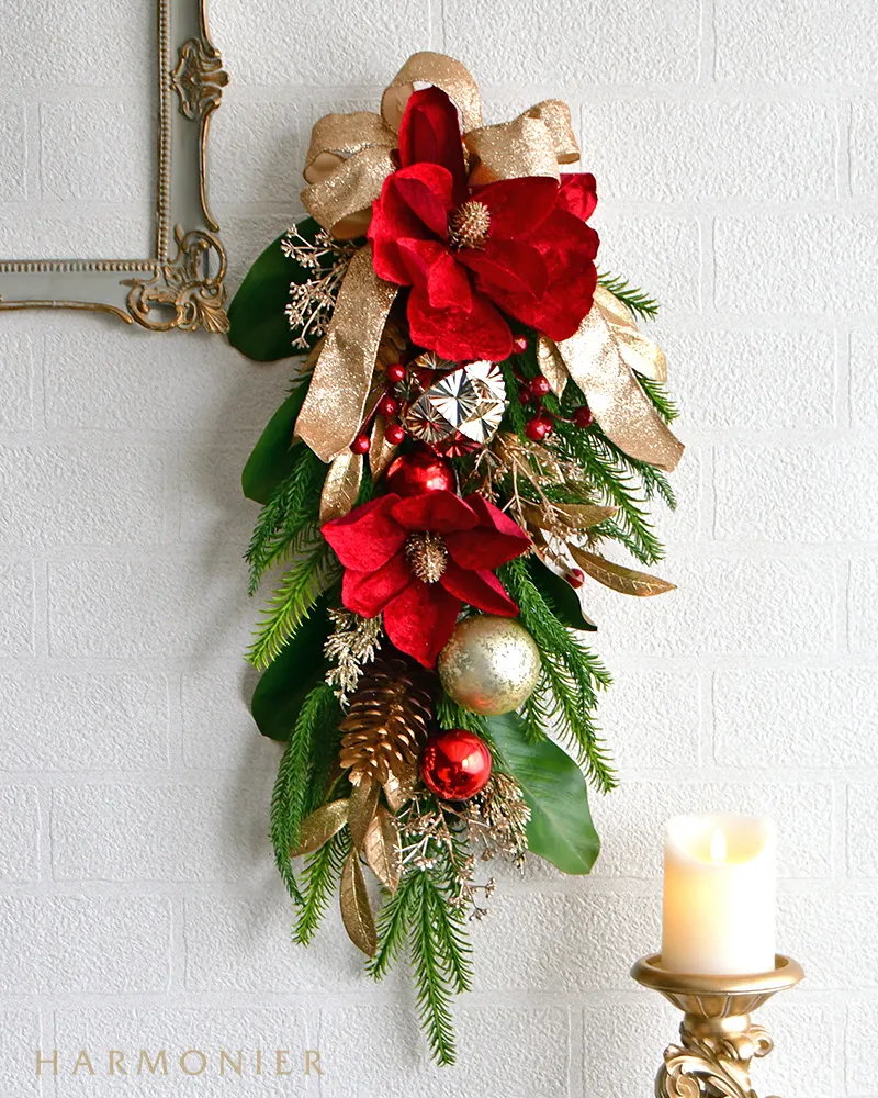 レッドマグノリアクリスマススワッグ60cm｜クリスマス雑貨の通販